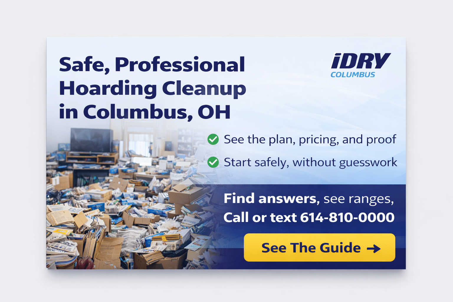 Professional hoarding cleanup services in Columbus Ohio with respectful judgment-free approach